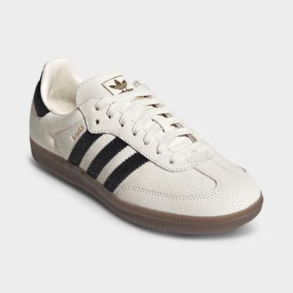 Women's adidas Originals Samba OG Casual Shoes - Part 2 - Cloud White/Core Black/Gum (KJ7435-100) - Both shoes facing left