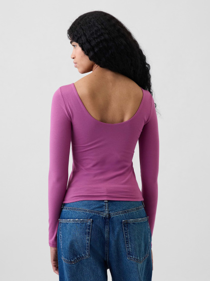 CloseKnit Jersey Scoop-Back T-Shirt - Dahlia purple