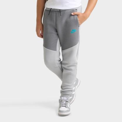 Big Kids' Nithtke Sportswear Tech Fleece Reflective Jogger Pants - Wolf Grey/Smoke Grey/Black/Energy