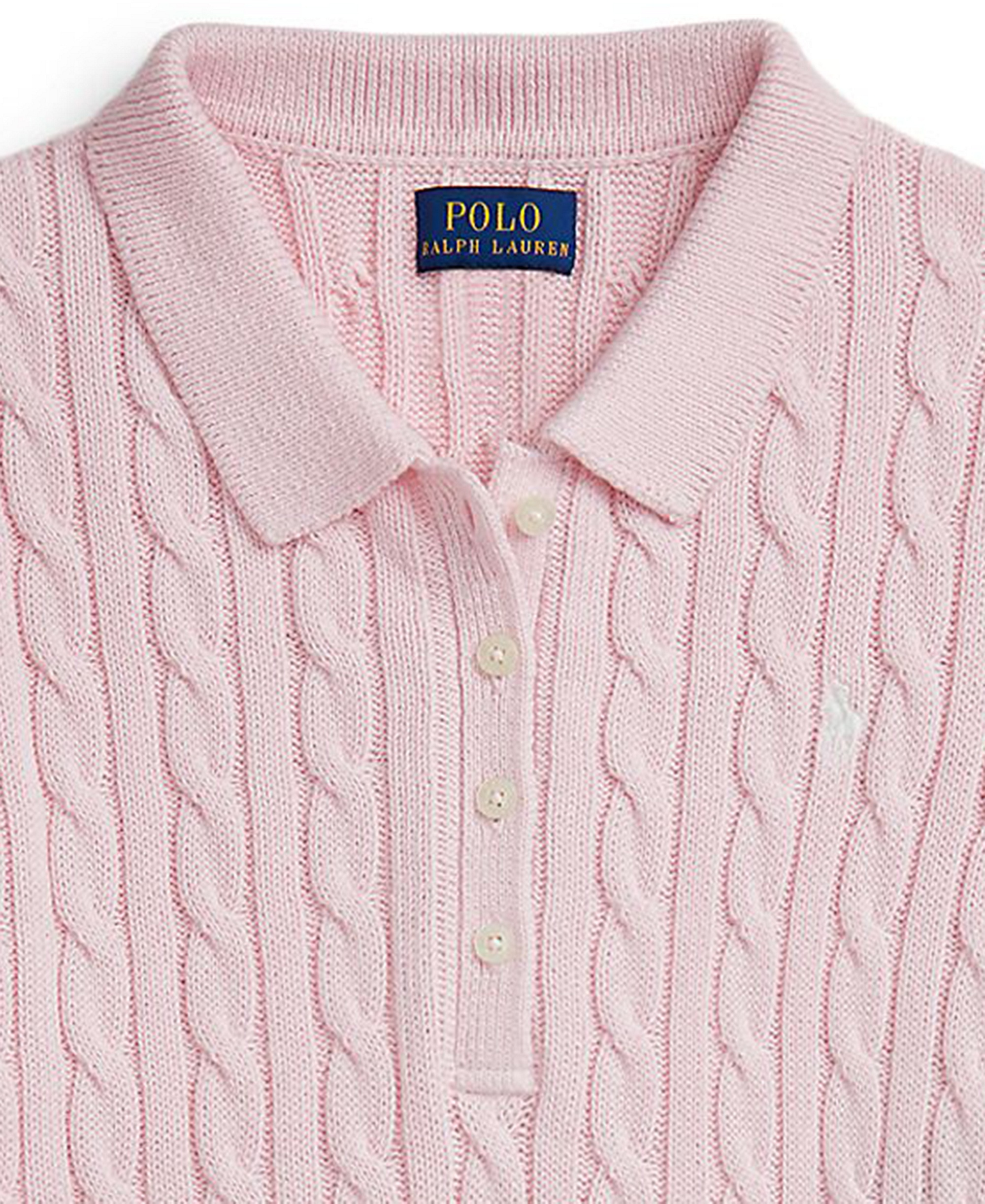 Polo Ralph Lauren Girls' 7-16 Cable-Knit Polo Sweater Dress - Hint of Pink