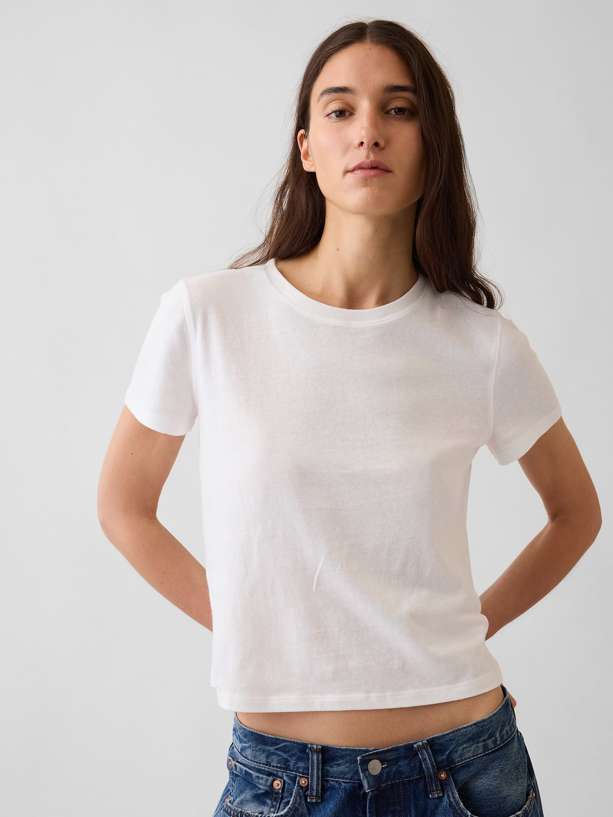 100% Cotton Authentic Shrunken T-Shirt - Fresh white