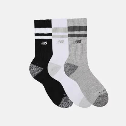New Balance Active Premium Stripe Crew Socks 3 Pack, LAS35210AS