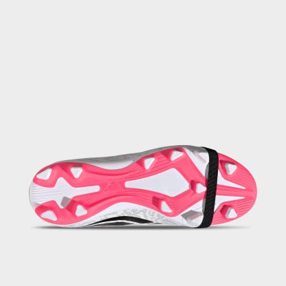Big Kids' adidas Predator Club Fold Over Tongue Firm Ground and Multi Ground Soccer Cleats - White/Solar Turbo/Black (IH2097-100) - Bottom view