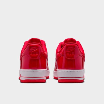 Men's Nithtke Air Force 1 '07 Patent Leather Casual Shoes - University Red/White/Metallic Silver/Light Crimson - Back view