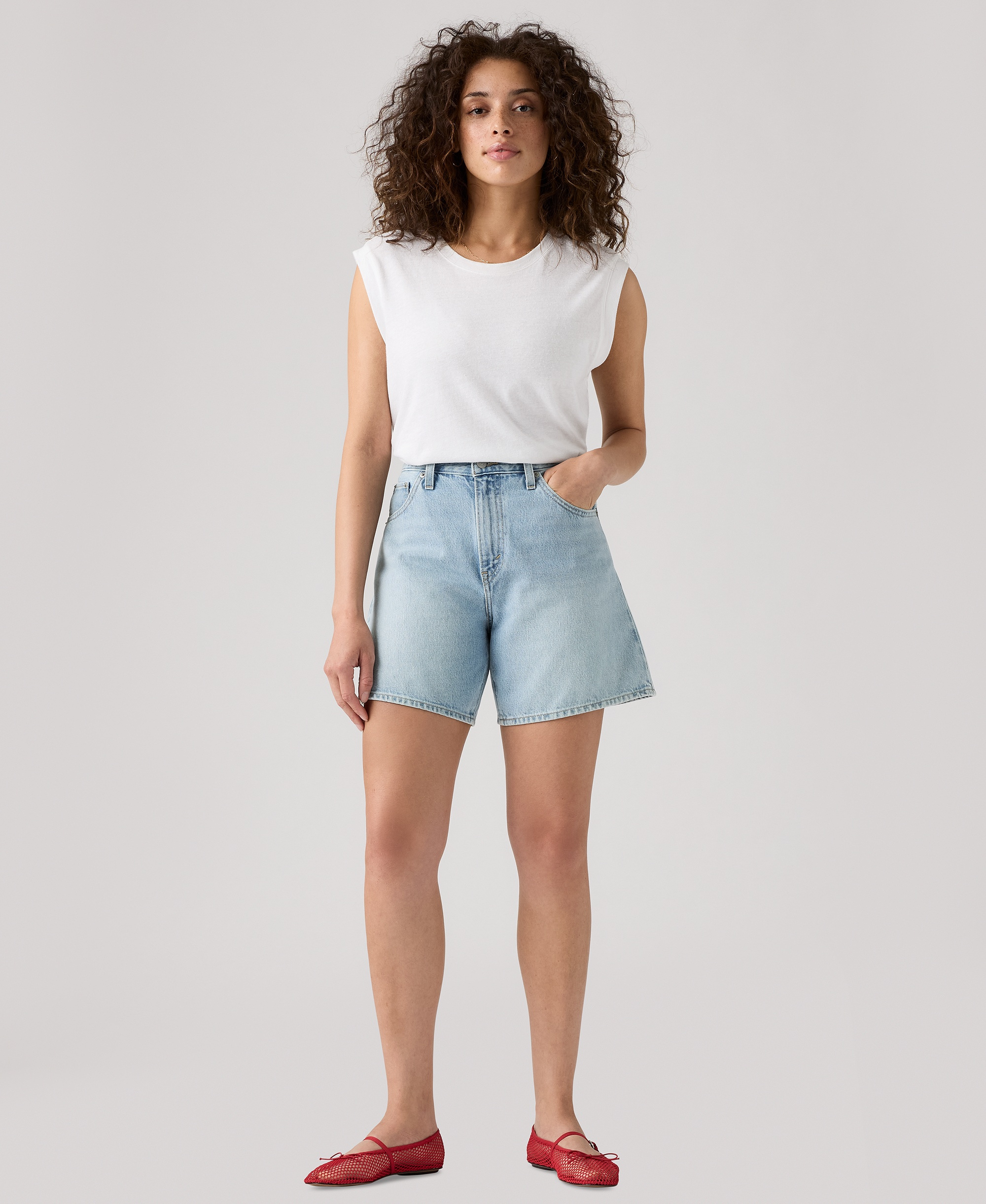 Levi's Premium Women's High-Rise Baggy Denim Shorts - Far And Wi
