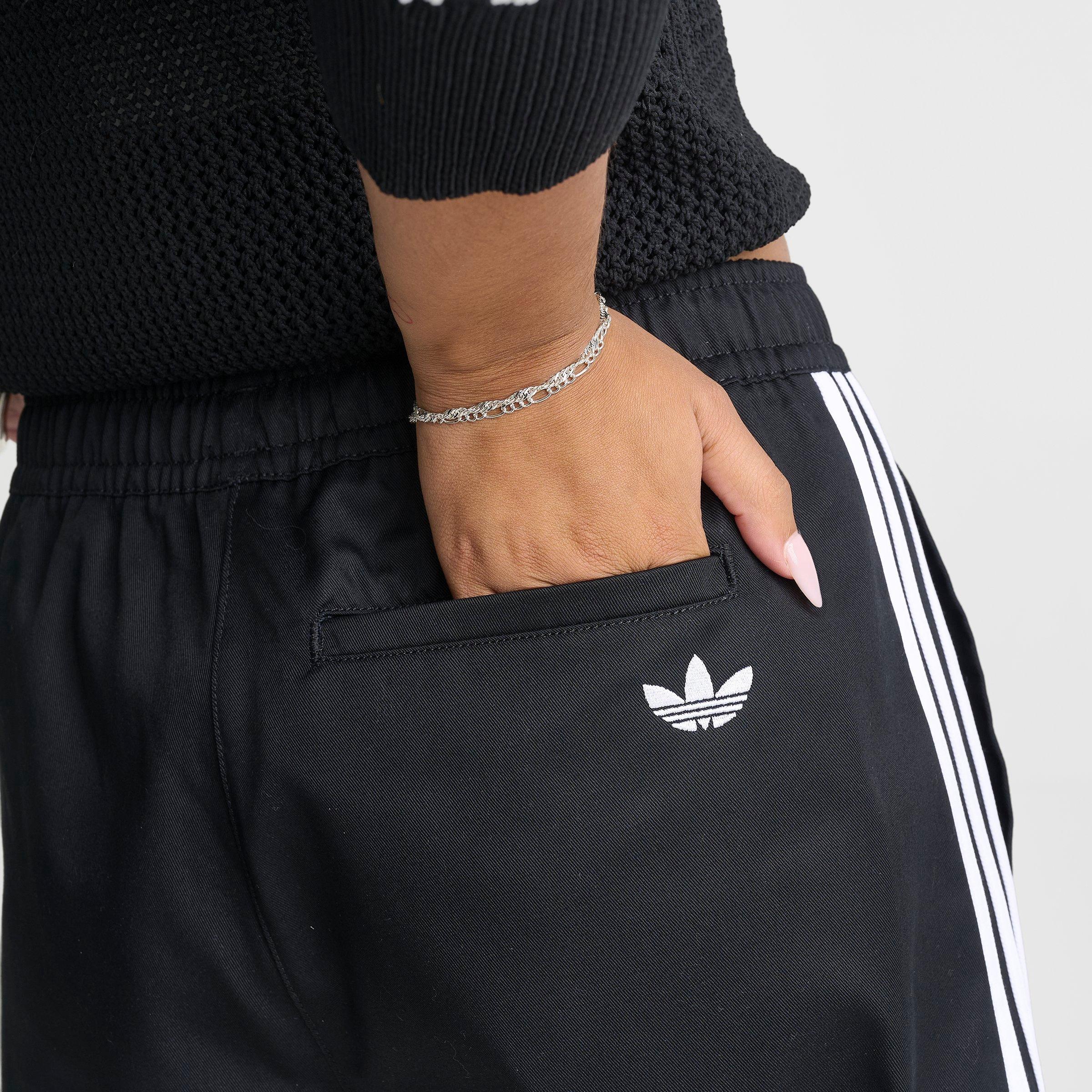 Women's adidas Originals Firebird Adilenium Twill 3-Stripes Cargo Pants - Black/White