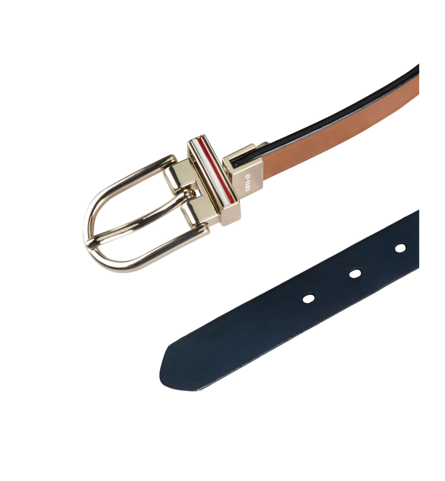 Tommy Hilfiger Women's Reversible Dress Casual Belt - Tan, Navy