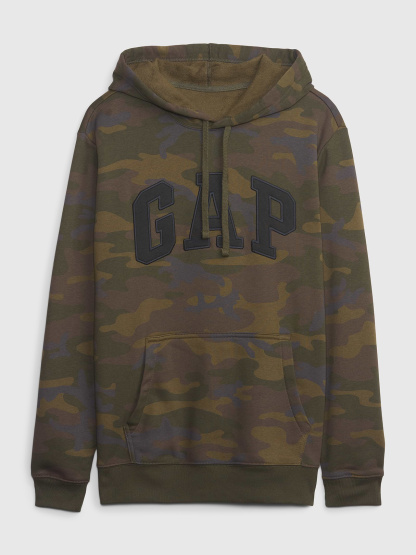 Adult VintageSoft Arch Logo Hoodie - green camo