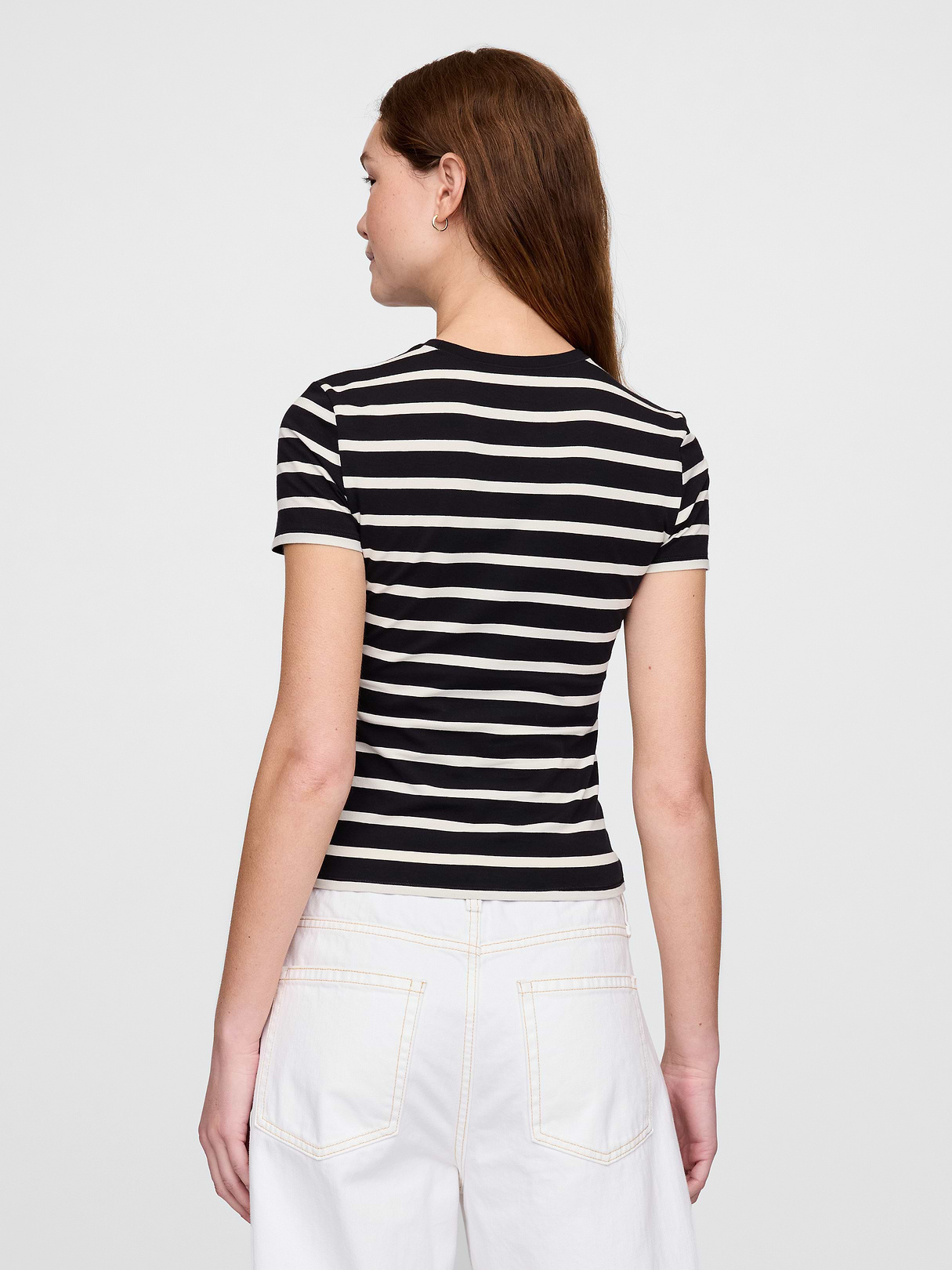 CloseKnit Jersey T-Shirt - Black & white stripe