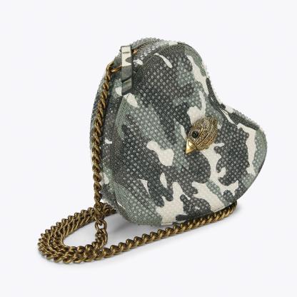 Kurt Geiger London Fabric Kensington Heart Bag - Green - view 3