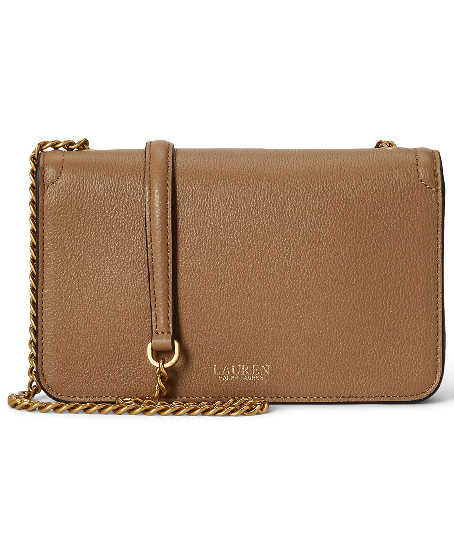 Lauren Ralph Lauren Bradley Small Pebbled Leather Crossbody Wallet - Camel