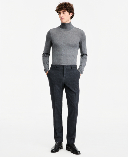 Tommy Hilfiger Men's Modern-Fit Stretch Dress Fall Pants - Blue/grey