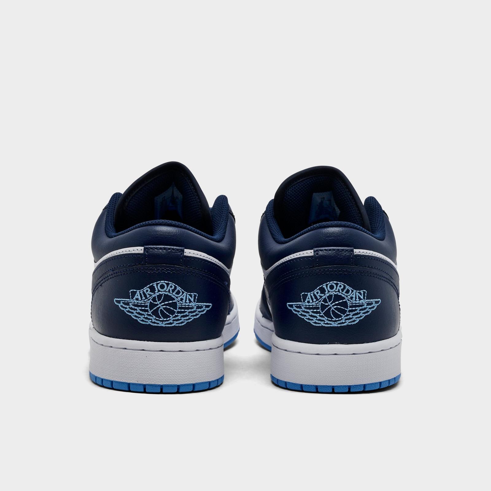 Men's Air Jordan Retro 1 Low Casual Shoes - Midnight Navy/University Blue - view 4