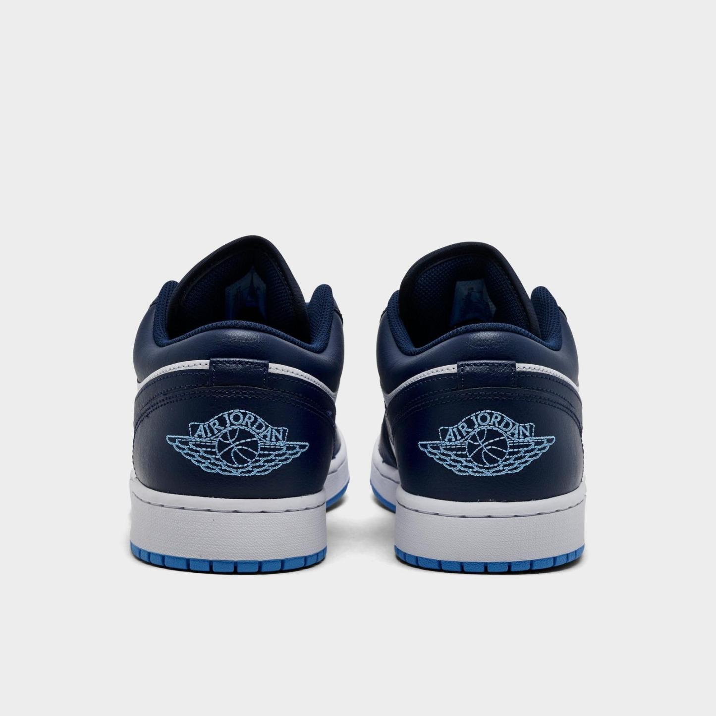 Men's Air Jordan Retro 1 Low Casual Shoes - Midnight Navy/University Blue - view 4
