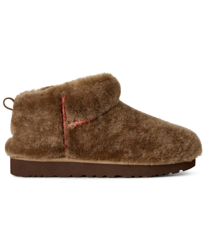 UGG® Women's Classic Ultra Mini Fluffed Round Toe Booties - Light Bronze