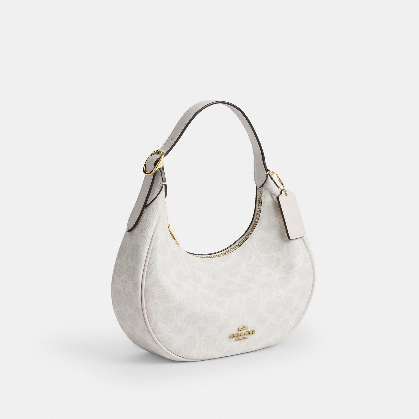 Emily Shoulder Bag In Signature Canvas - Gold/White/Chalk - view 6