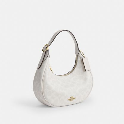 Emily Shoulder Bag In Signature Canvas - Gold/White/Chalk - view 6