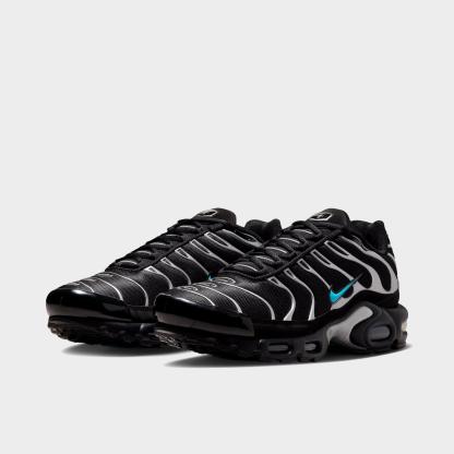 Men's Nithtke Air Max Plus Casual Shoes - Black/Chrome/Gamma Blue - Both shoes facing left