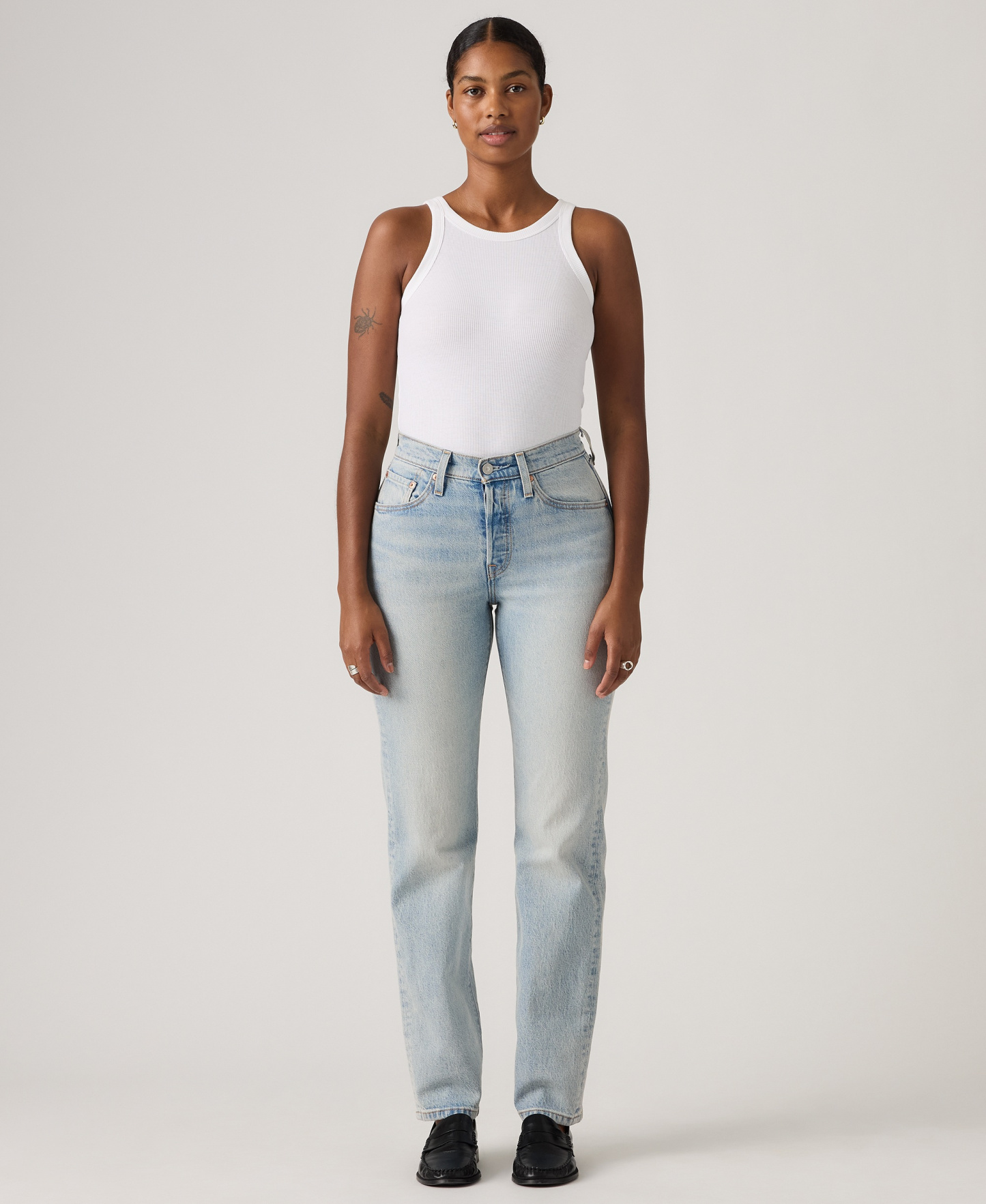 Levi's Women's 501 Curve High-Rise Straight-Leg Jeans - Heart Music No Dx