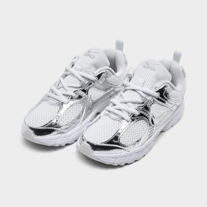 Little Kids' Nithtke V5 RNR Casual Shoes - Off White/Metallic Silver/Vast Grey - Both shoes facing left