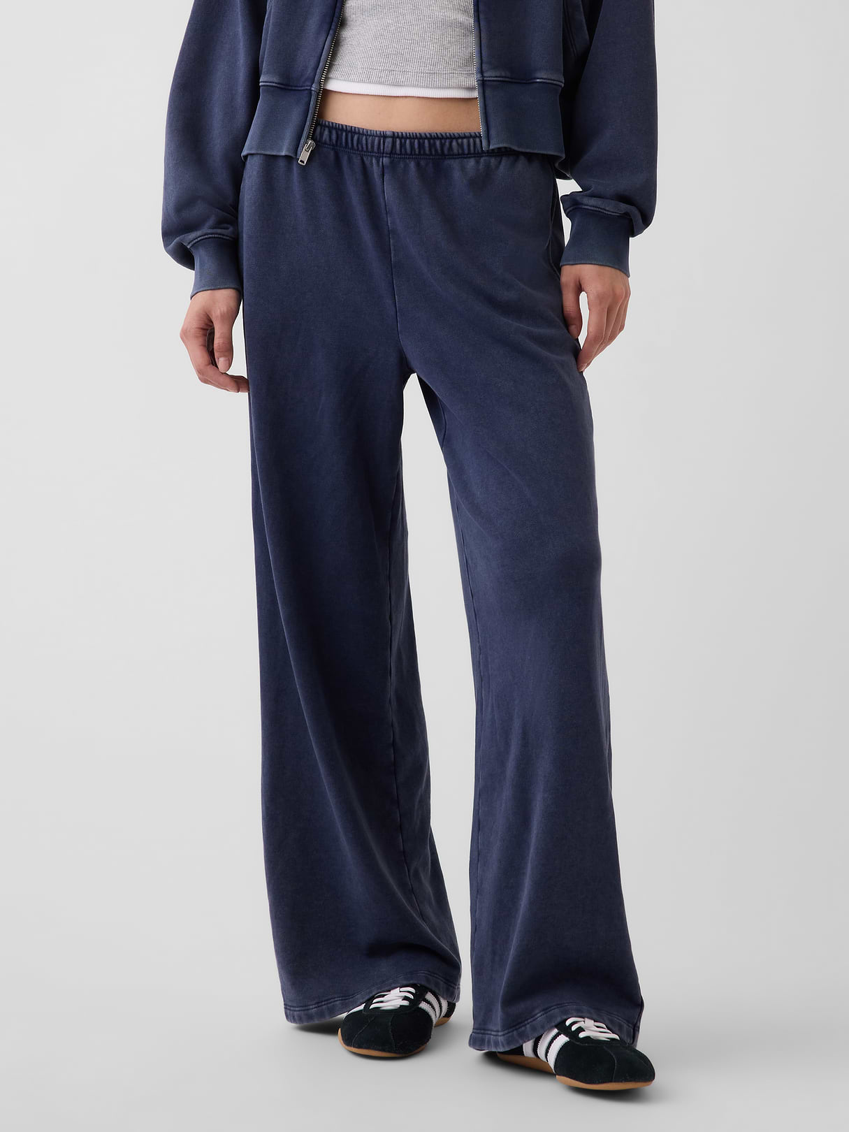 Mid Rise VintageSoft Terry Loose Sweatpants - Tapestry navy blue wash