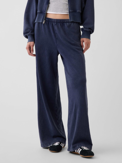 Mid Rise VintageSoft Terry Loose Sweatpants - Tapestry navy blue wash