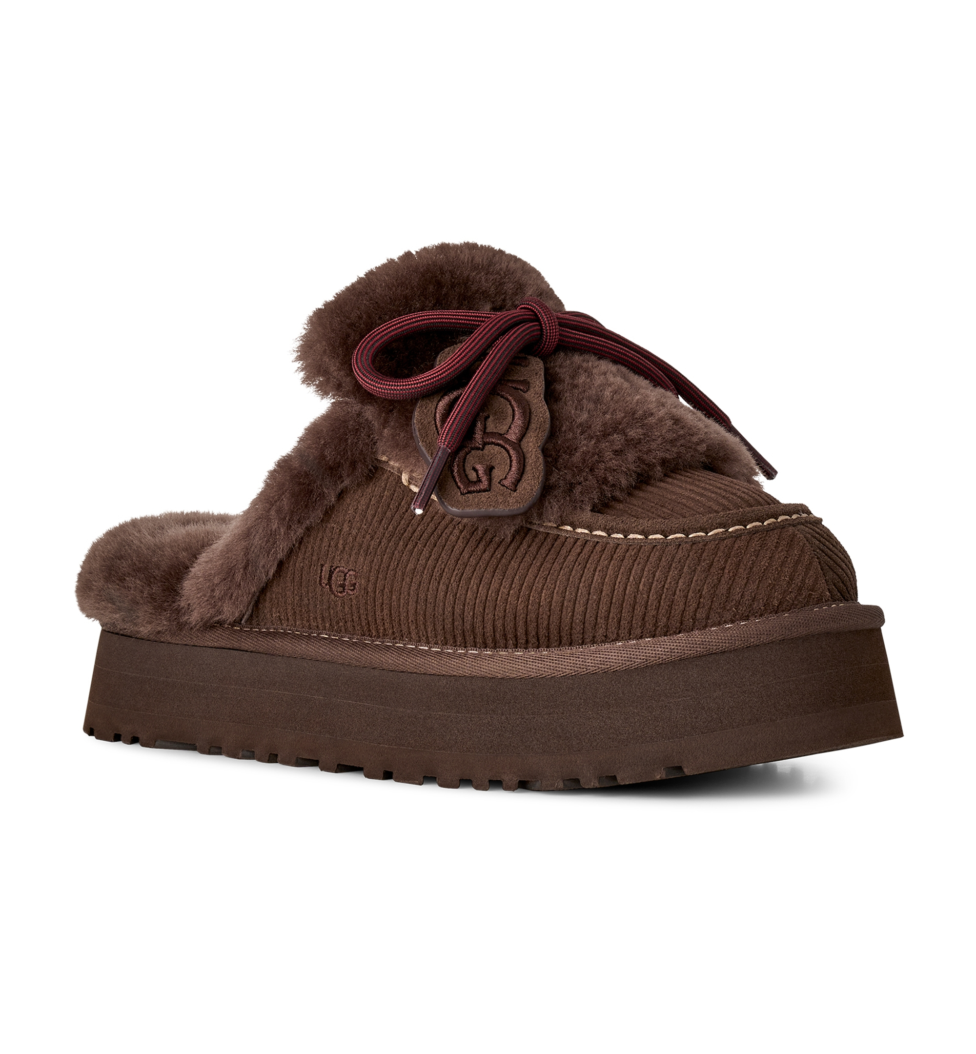UGG® Women's Disquette Heritage Lace-Up Clog Slippers - Burnt Cedar