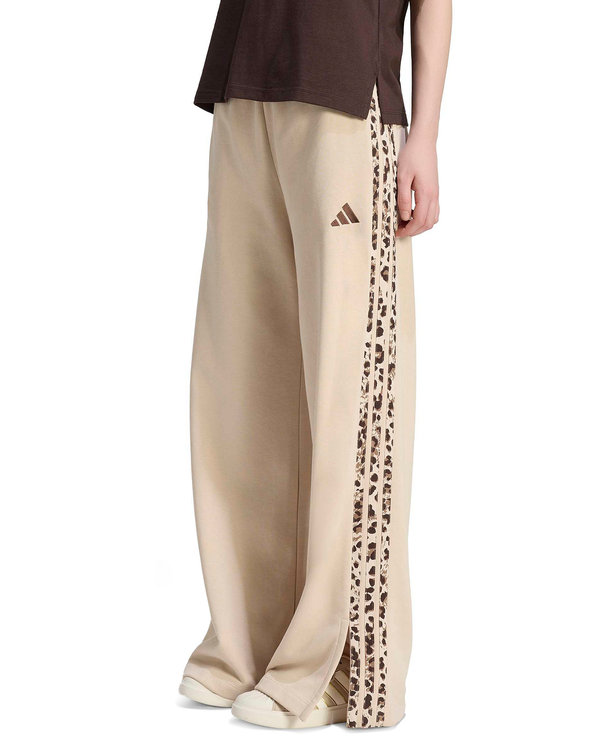 adidas Women's Seasonal Essentials Animal Print 3-Stripes Pants - Crystal Linen/Multicolor/Crystal Linen