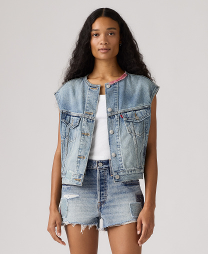 Levi's Premium Women's Relaxed-Fit Sleeveless Trucker Jacket - Melodys Muse Vest
