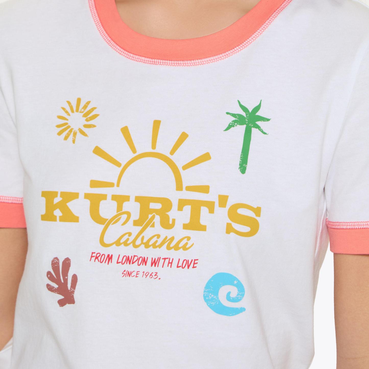 Kurt Geiger London Kurt Cabana Cropped T-shirt - White - view 4