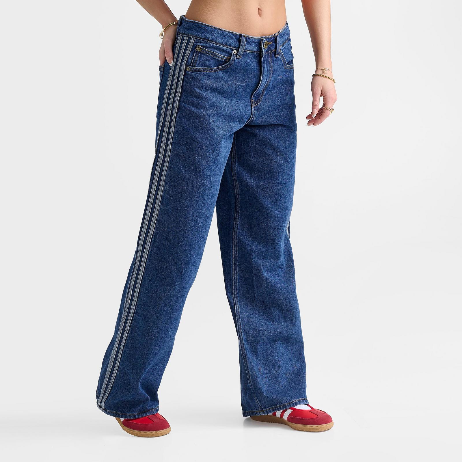 Women's adidas Originals Firebird Denim Track Pants - Medium Vintage Denim - view 3