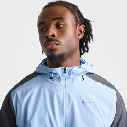 Men's Nithtke Impossibly Light Windrunner Running Jacket - Cool Grey/Psychic Blue/Anthracite