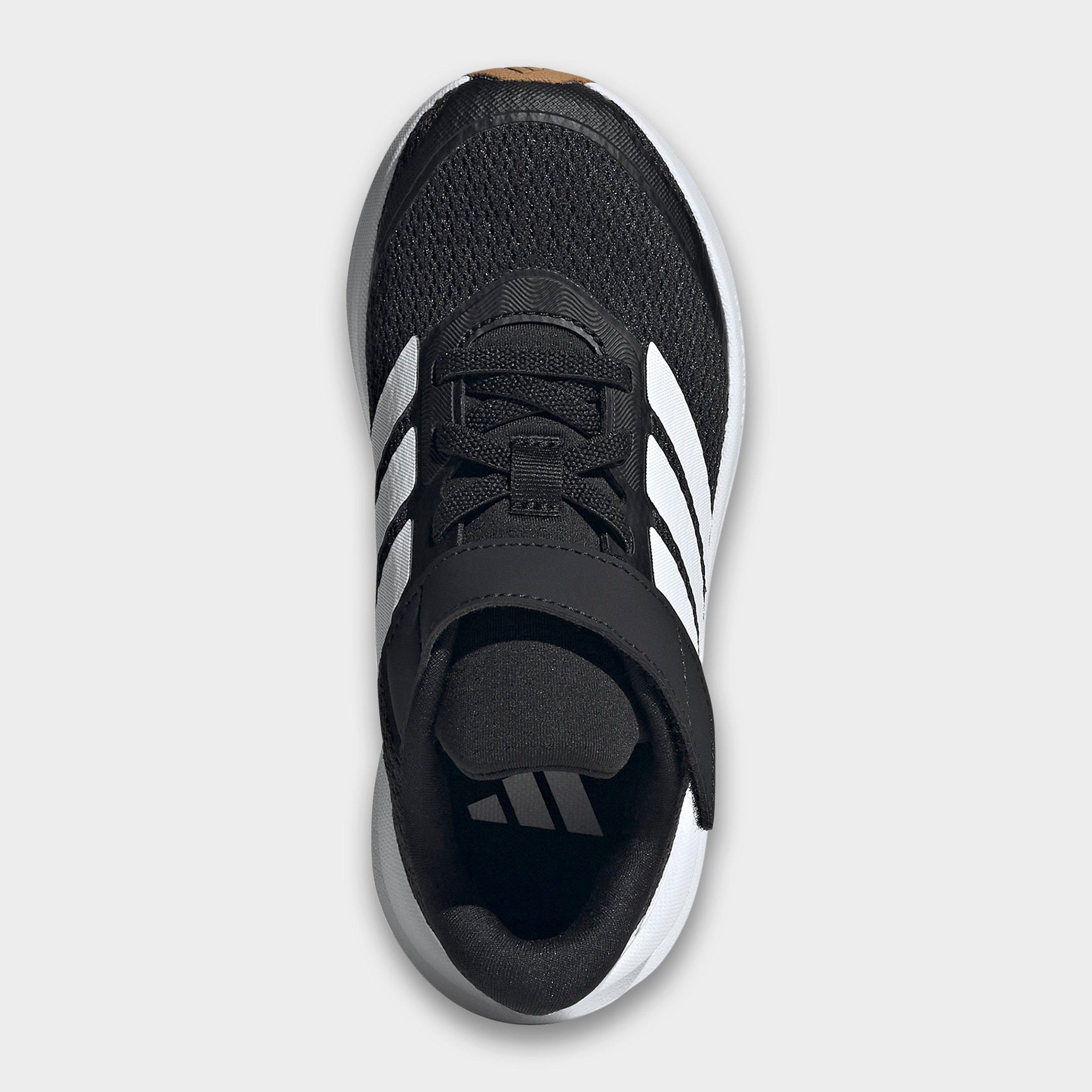Little Kids' adidas Runfalcon 6 Hook-And-Loop Stretch Lace Casual Shoes - Core black/Cloud White/Core Black - Top view
