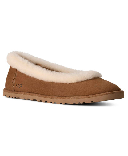 UGG® Women's Zora Ballet Round Toe Flats - Chestnut
