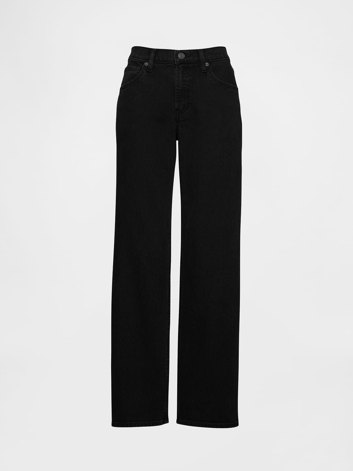 Low Rise Lace-Up '90s Loose Jeans - Black
