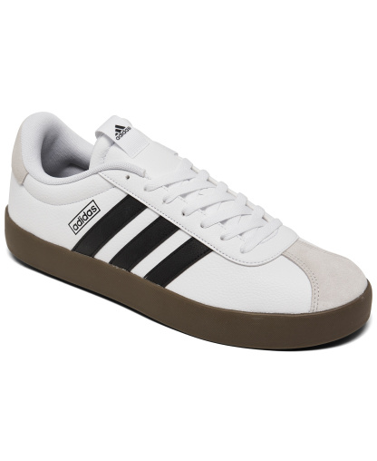 adidas Men's VL Court 3.0 Casual Sneakers from Finish Line - White, Black, Gray