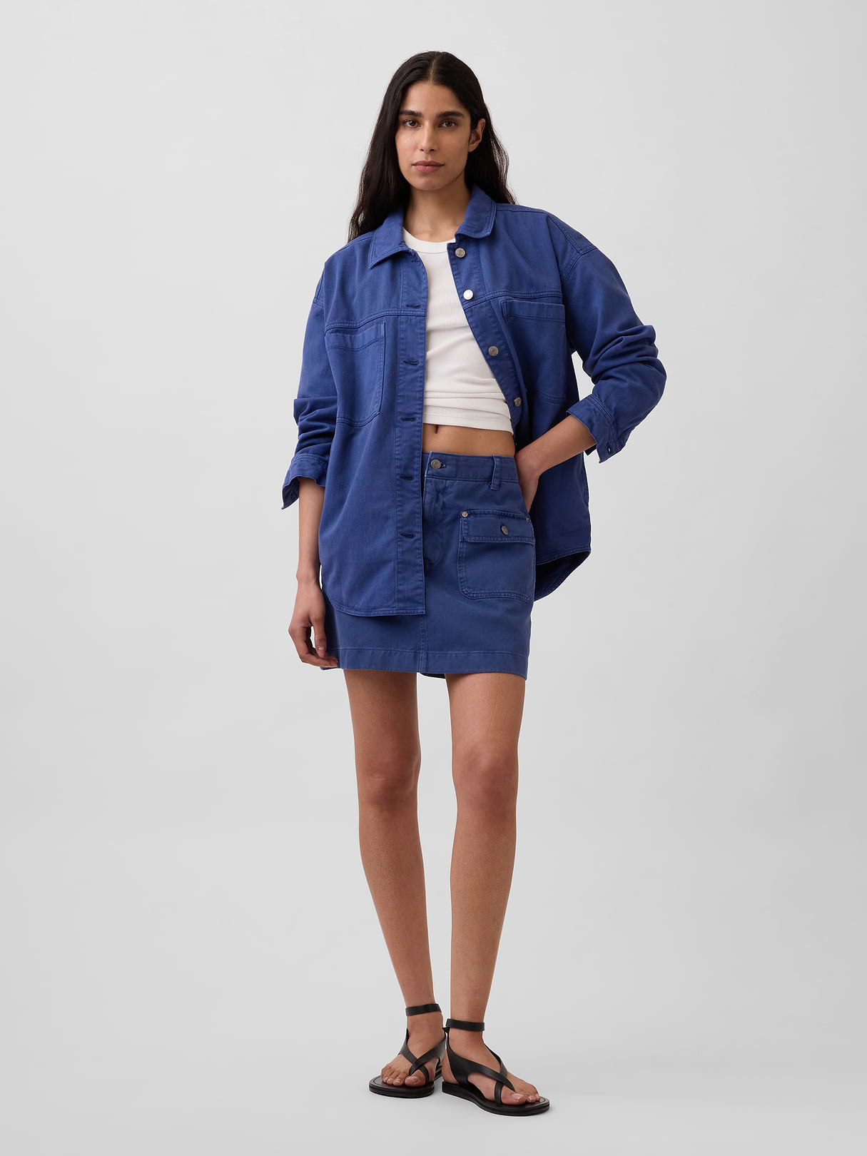 Denim Oversized Shirt Jacket - Dutch blue