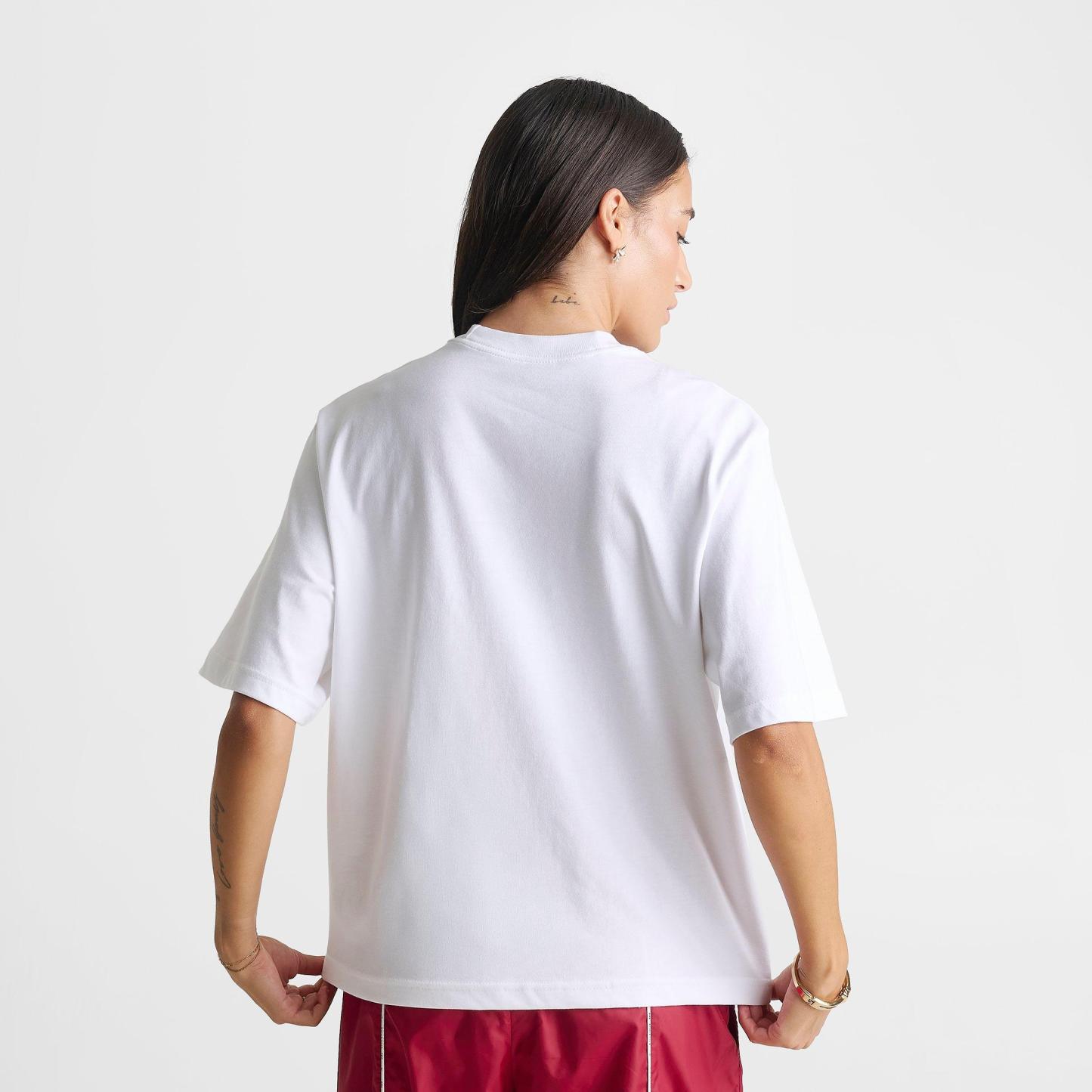 Women's Nithtke Sportswear Rose Charm Classic Loose T-Shirt - White