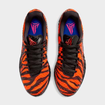 Men's Nithtke Ja 3 Basketball Shoes - Safety Orange/Black/University Red - Top view