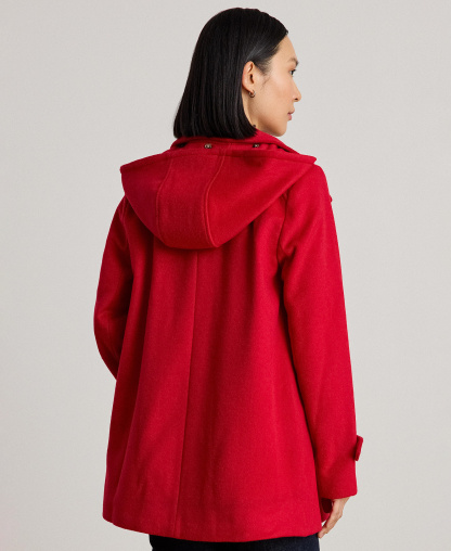 Lauren Ralph Lauren Women's Icon Hooded A-Line Coat, Created for Macy's - Red