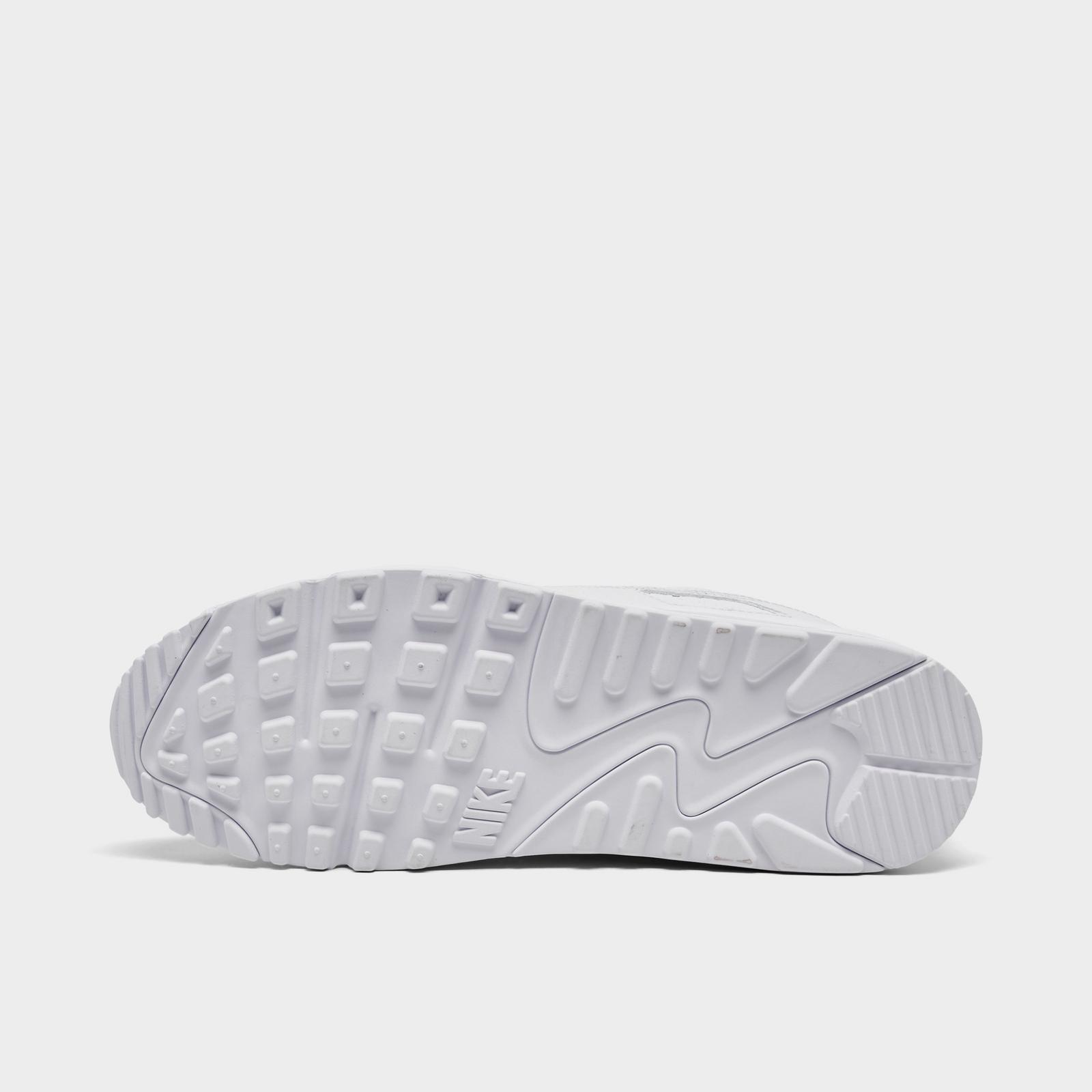 Men's Nike Air Max 90 Leather Casual Shoes - White/White