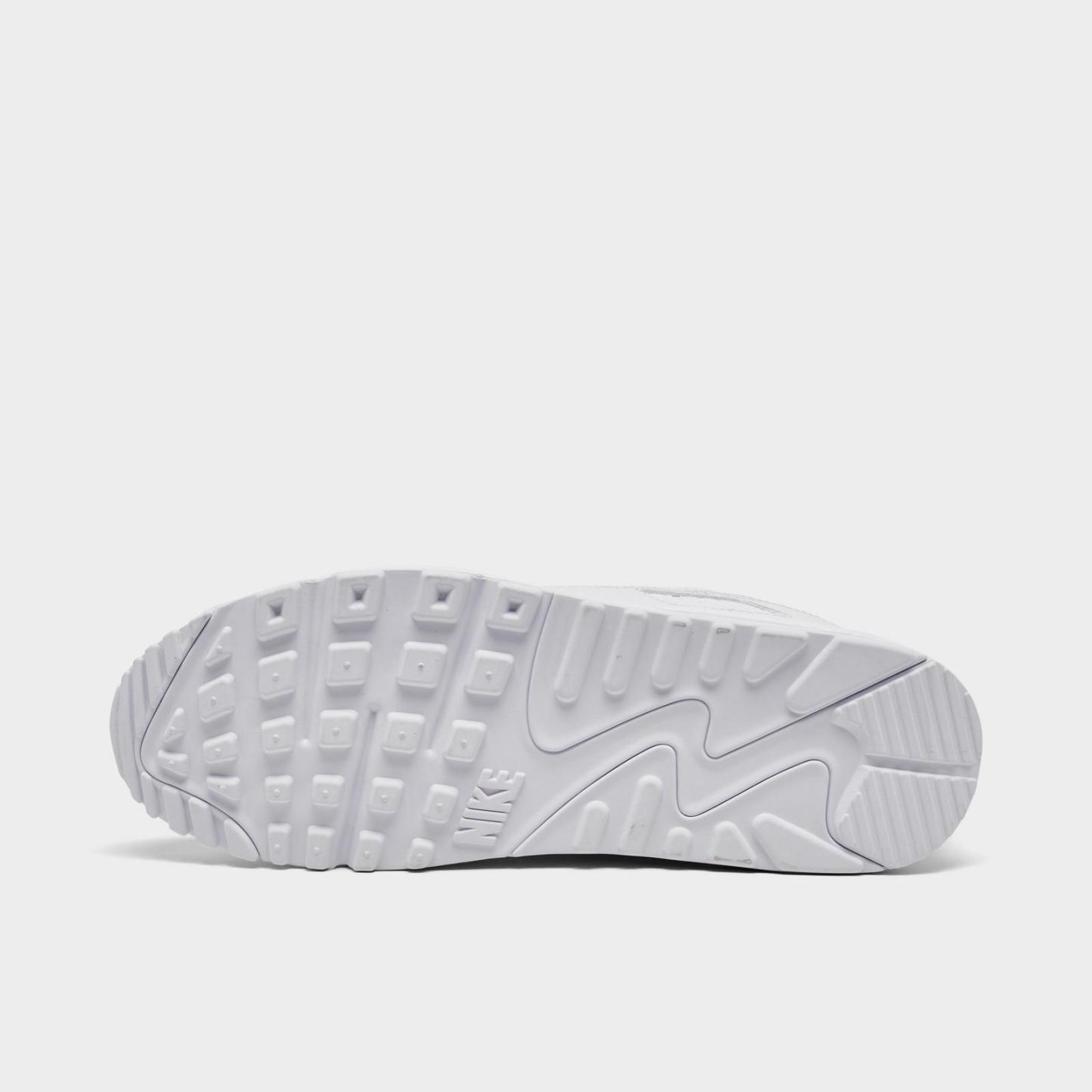 Men's Nike Air Max 90 Leather Casual Shoes - White/White