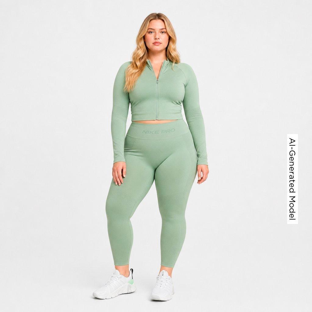 Women's Nithtke Pro Seamless Cropped Full-Zip Training Top - Steam