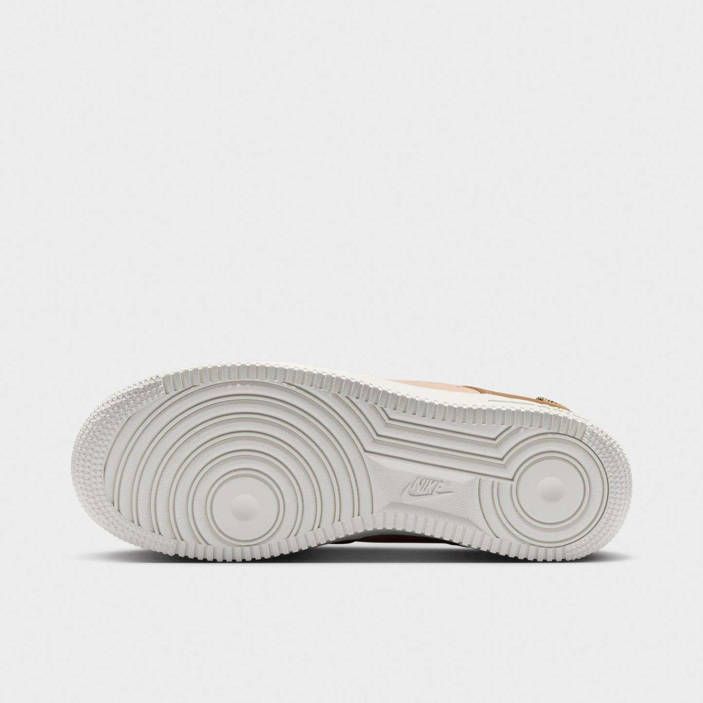 Women's Nithtke Air Force 1 '07 SE Casual Shoes - Light British Tan/Hemp/Metallic Gold/Sail - Bottom view