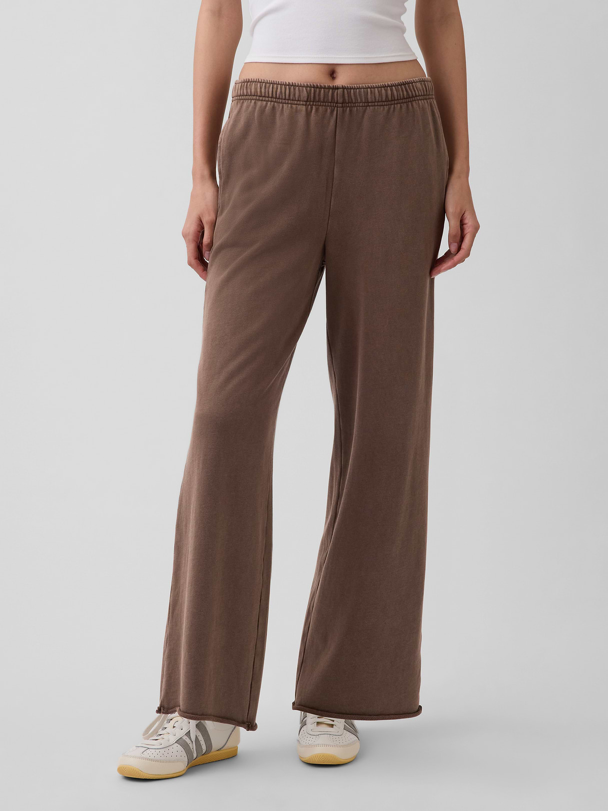 Mid Rise VintageSoft Terry Loose Sweatpants - Brown