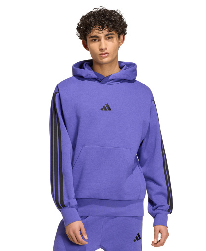 adidas Men's Essential Three-Stripes Fleece Hoodie - Pure Purple