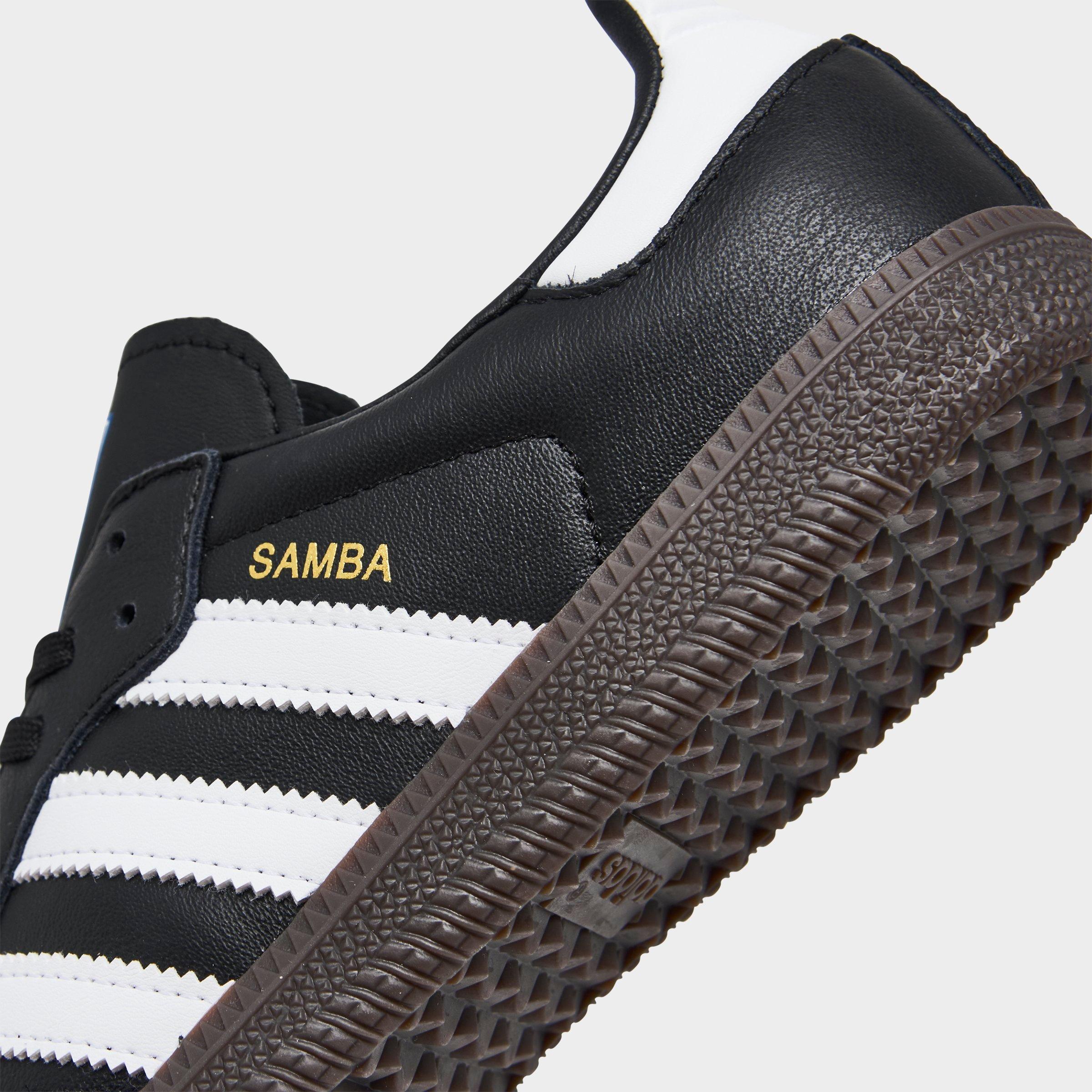 Little Kids' adidas Originals Samba OG Casual Shoes - Core Black/Footwear White/Gum 5 - Detail shot