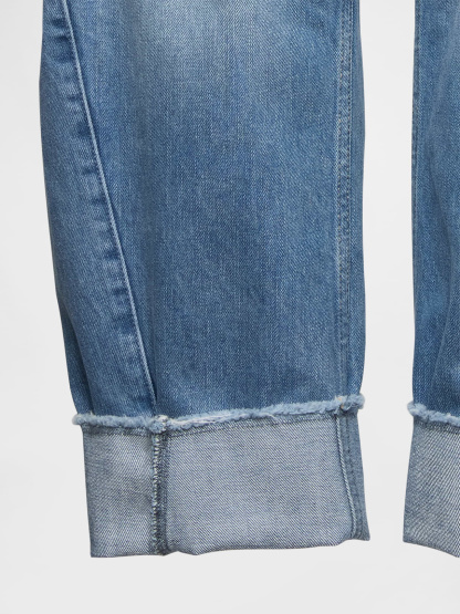 High Rise Barrel Jeans - Cuffed light indigo