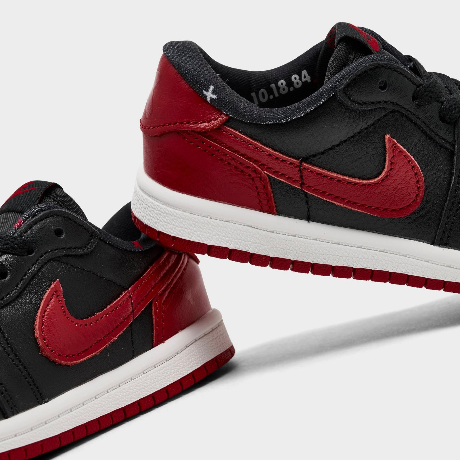 Kids' Toddler Air Jordan Retro 1 Low OG Casual Shoes - Black/Varsity Red/Summit White - view 3