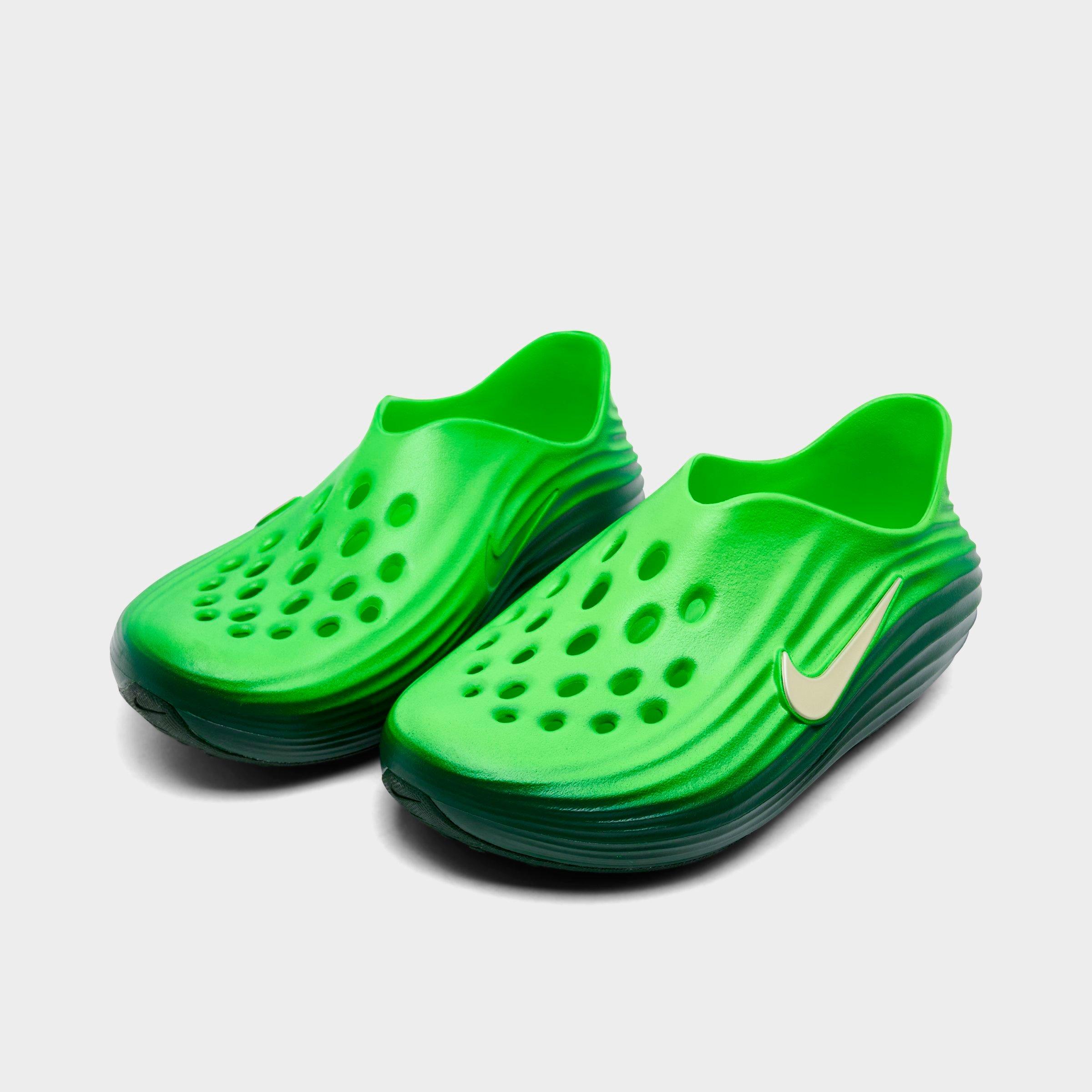 Big Kids' Nithtke ReactX Rejuven8 Recovery Casual Shoes - Green Strike/Fir/Olive Aura - Both shoes facing left